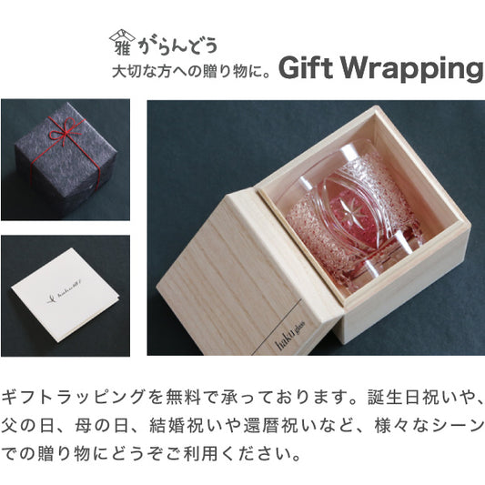 Edo Kiriko is a traditional Japanese glass-cutting technique that creates intricate patterns and designs on glassware, originating from the Edo period in Japan."Kiku Kago-me" is a traditional Japanese pattern that resembles the hexagonal shape of a basket made to hold chrysanthemums.