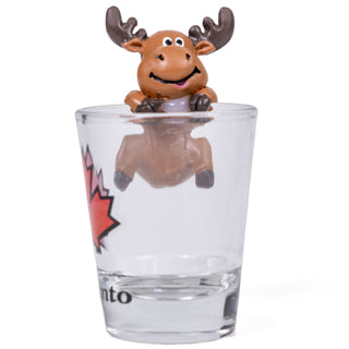 3D moose climbing shot glass