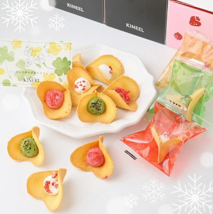 [KINEEL RUFLEU] Cream-Filled Flower Cookies 3 Flavours 24pcs Set (Vanilla/Matcha/Mixed Berries)