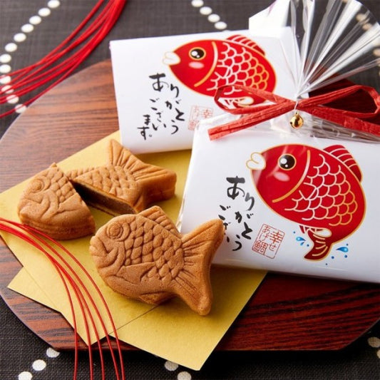 Taiyaki Manju Fish Shaped Dessert "Thank You" Gift - Individual Package 10pcs