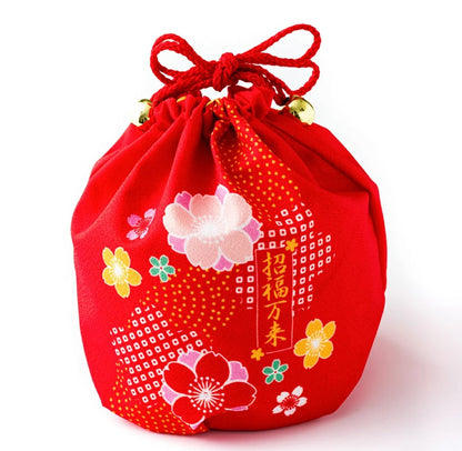daruma bag, japanese daruma, daruma chocolate, japanese fruit chocolate, japanese drawstring bag
